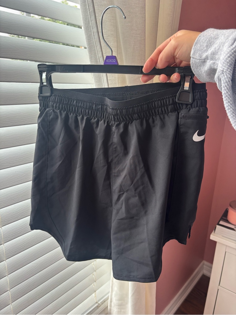 Nike running Black Athletic Shorts with Swoosh
